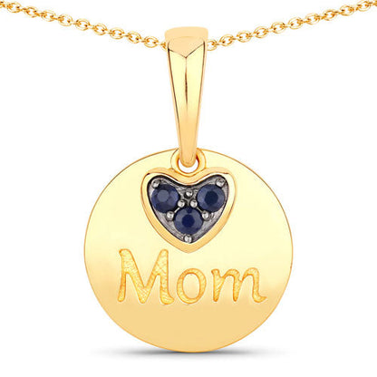 0.20 Carat Genuine Blue Sapphire .925 Sterling Silver Pendant Bids.com