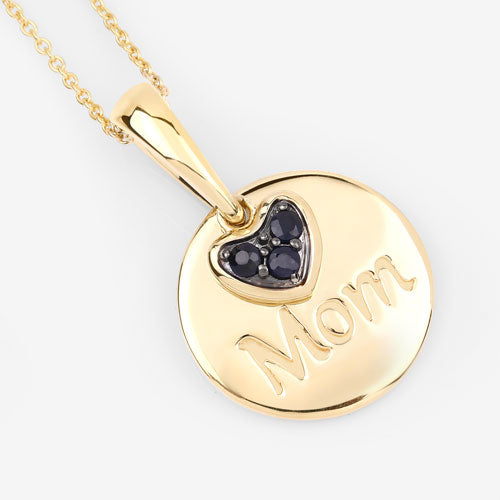 0.20 Carat Genuine Blue Sapphire .925 Sterling Silver Pendant Bids.com