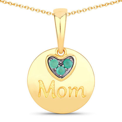 0.17 Carat Genuine Emerald .925 Sterling Silver Pendant Bids.com