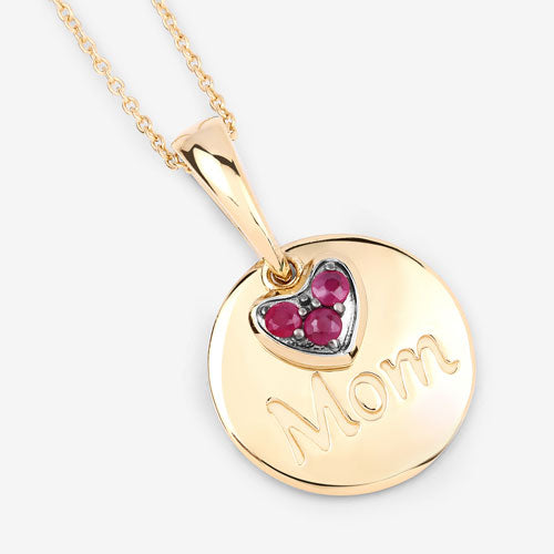 0.20 Carat Genuine Ruby .925 Sterling Silver Pendant Bids.com
