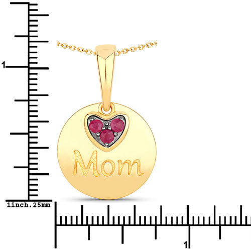 0.20 Carat Genuine Ruby .925 Sterling Silver Pendant Bids.com