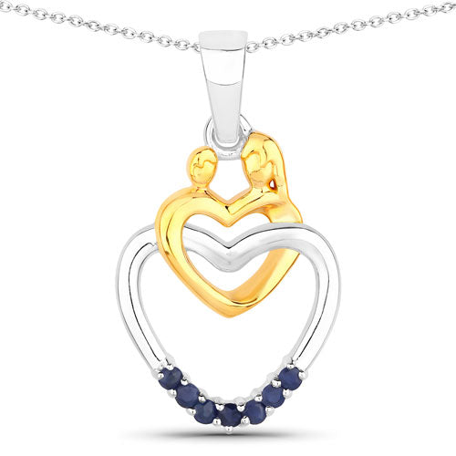 0.14 Carat Genuine Blue Sapphire .925 Sterling Silver Pendant Bids.com