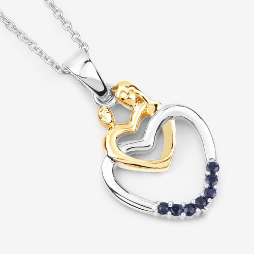 0.14 Carat Genuine Blue Sapphire .925 Sterling Silver Pendant Bids.com
