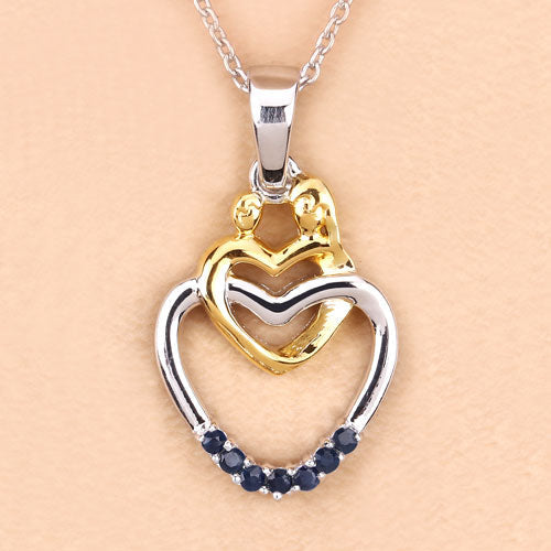 0.14 Carat Genuine Blue Sapphire .925 Sterling Silver Pendant Bids.com