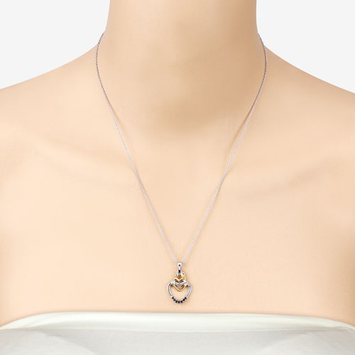 0.14 Carat Genuine Blue Sapphire .925 Sterling Silver Pendant Bids.com