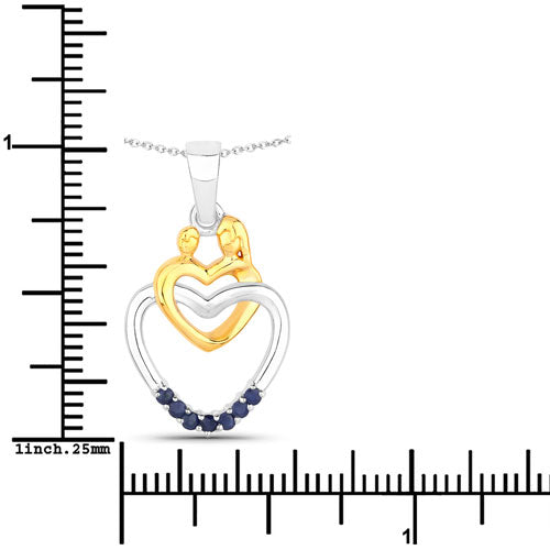 0.14 Carat Genuine Blue Sapphire .925 Sterling Silver Pendant Bids.com