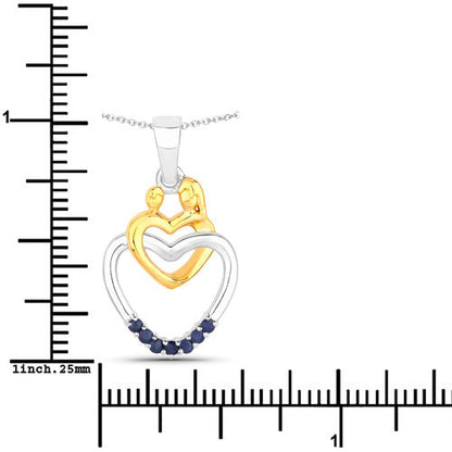 0.14 Carat Genuine Blue Sapphire .925 Sterling Silver Pendant Bids.com