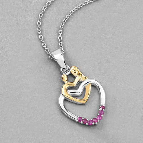 0.14 Carat Genuine Ruby .925 Sterling Silver Pendant Bids.com