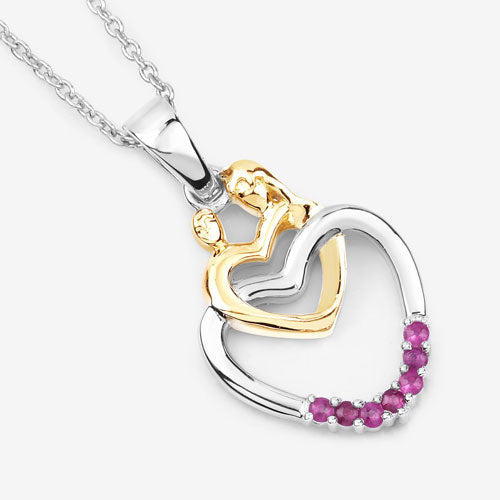 0.14 Carat Genuine Ruby .925 Sterling Silver Pendant Bids.com