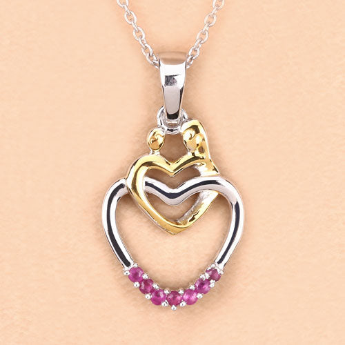 0.14 Carat Genuine Ruby .925 Sterling Silver Pendant Bids.com