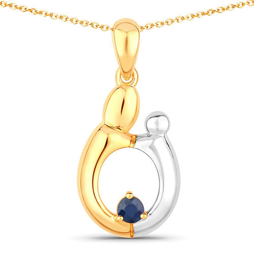 0.19 Carat Genuine Blue Sapphire .925 Sterling Silver Pendant Bids.com