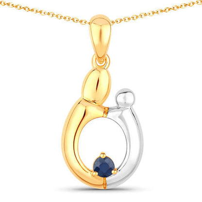 0.19 Carat Genuine Blue Sapphire .925 Sterling Silver Pendant Bids.com