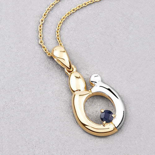 0.19 Carat Genuine Blue Sapphire .925 Sterling Silver Pendant Bids.com