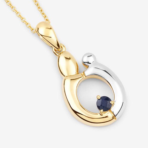 0.19 Carat Genuine Blue Sapphire .925 Sterling Silver Pendant Bids.com