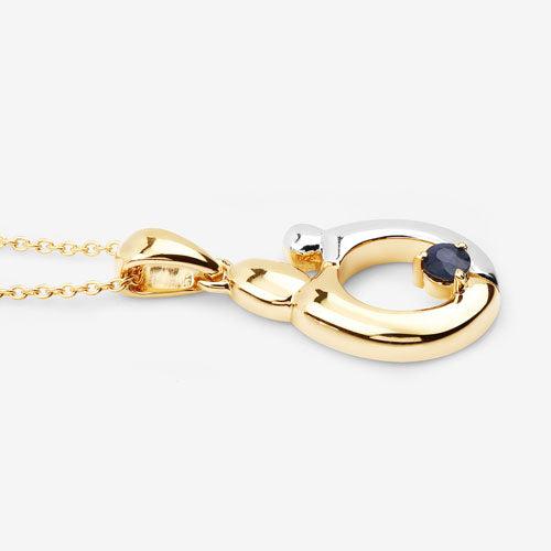 0.19 Carat Genuine Blue Sapphire .925 Sterling Silver Pendant Bids.com
