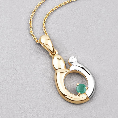 0.17 Carat Genuine Emerald .925 Sterling Silver Pendant Bids.com