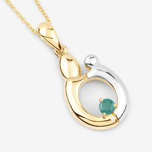 0.17 Carat Genuine Emerald .925 Sterling Silver Pendant Bids.com