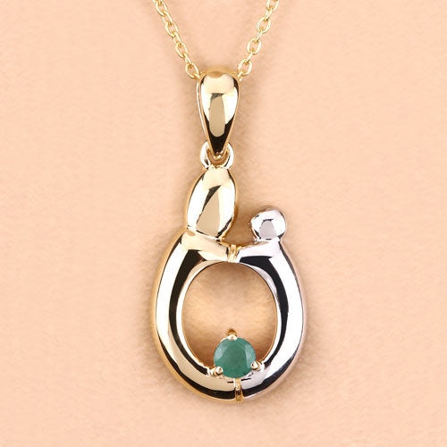 0.17 Carat Genuine Emerald .925 Sterling Silver Pendant Bids.com