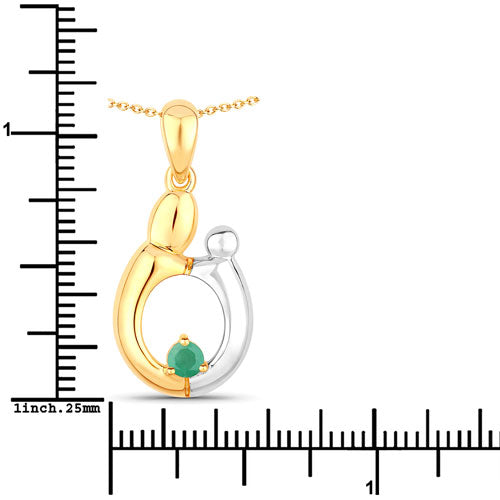 0.17 Carat Genuine Emerald .925 Sterling Silver Pendant Bids.com