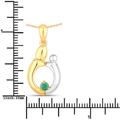 0.17 Carat Genuine Emerald .925 Sterling Silver Pendant Bids.com