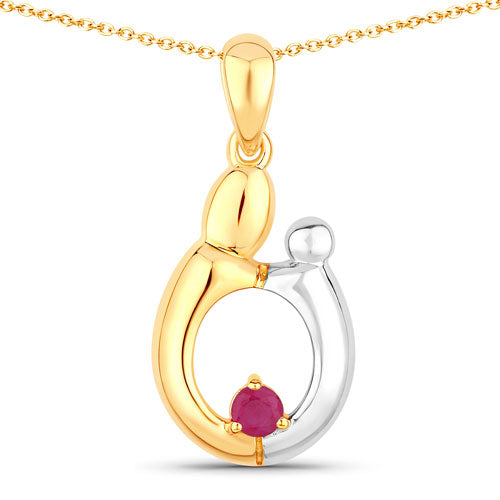 0.20 Carat Genuine Ruby .925 Sterling Silver Pendant Bids.com