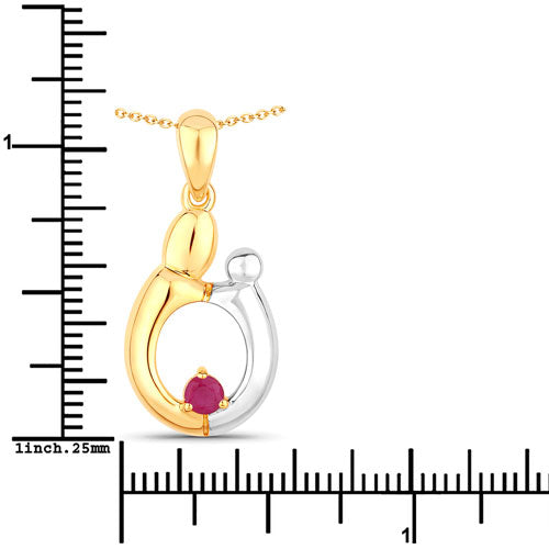 0.20 Carat Genuine Ruby .925 Sterling Silver Pendant Bids.com