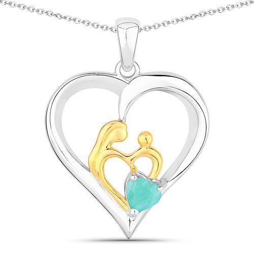 0.45 Carat Genuine Emerald .925 Sterling Silver Pendant Bids.com
