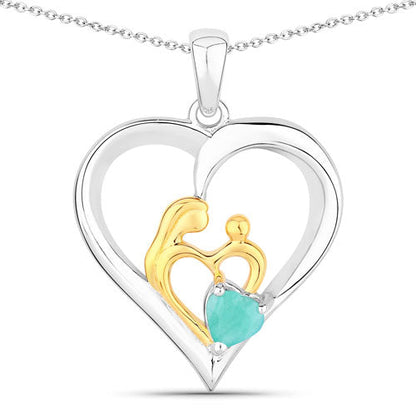 0.45 Carat Genuine Emerald .925 Sterling Silver Pendant Bids.com
