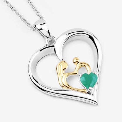 0.45 Carat Genuine Emerald .925 Sterling Silver Pendant Bids.com