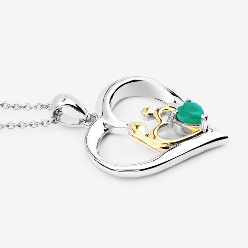 0.45 Carat Genuine Emerald .925 Sterling Silver Pendant Bids.com