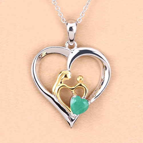 0.45 Carat Genuine Emerald .925 Sterling Silver Pendant Bids.com