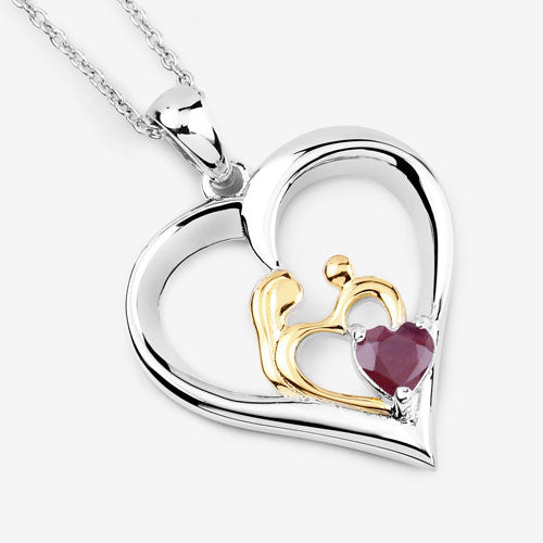 0.50 Carat Genuine Ruby .925 Sterling Silver Pendant Bids.com