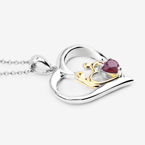 0.50 Carat Genuine Ruby .925 Sterling Silver Pendant Bids.com