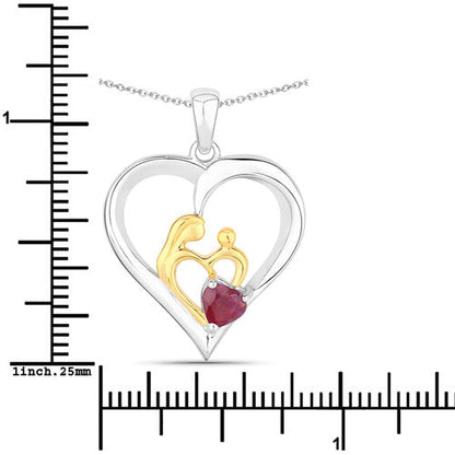 0.50 Carat Genuine Ruby .925 Sterling Silver Pendant Bids.com