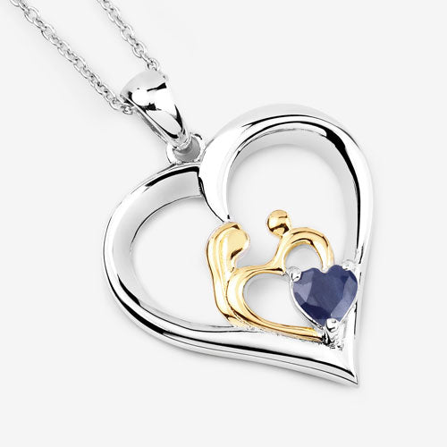 0.50 Carat Genuine Blue Sapphire .925 Sterling Silver Pendant Bids.com