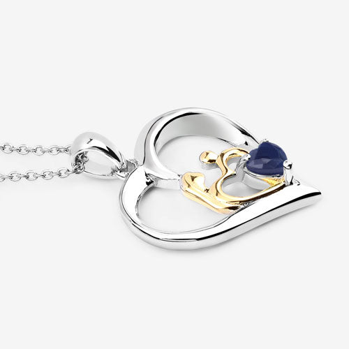 0.50 Carat Genuine Blue Sapphire .925 Sterling Silver Pendant Bids.com