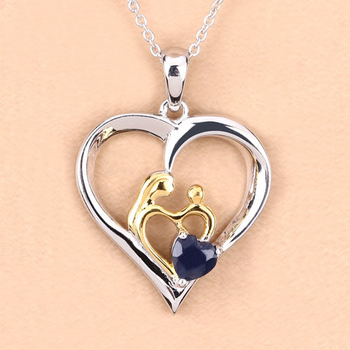 0.50 Carat Genuine Blue Sapphire .925 Sterling Silver Pendant Bids.com