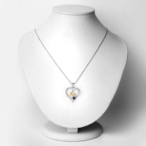 0.50 Carat Genuine Blue Sapphire .925 Sterling Silver Pendant Bids.com