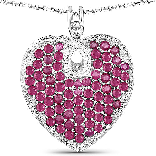 8.03 Carat Genuine Ruby .925 Sterling Silver Pendant Bids.com