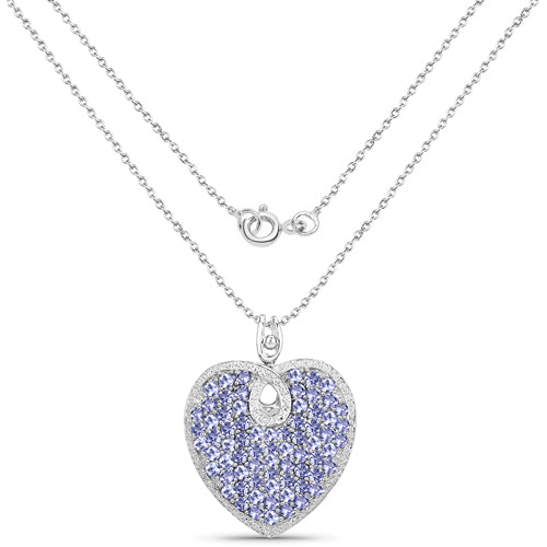 6.17 Carat Genuine Tanzanite .925 Sterling Silver Pendant Bids.com