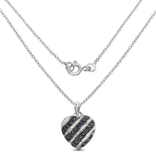 1.55 Carat Genuine Blue Sapphire and White Topaz .925 Sterling Silver Pendant Bids.com