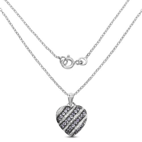 1.30 Carat Genuine Tanzanite and White Topaz .925 Sterling Silver Pendant Bids.com