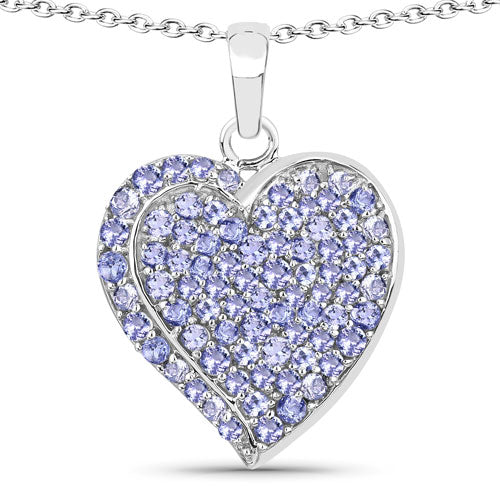 3.97 Carat Genuine Tanzanite .925 Sterling Silver Pendant Bids.com