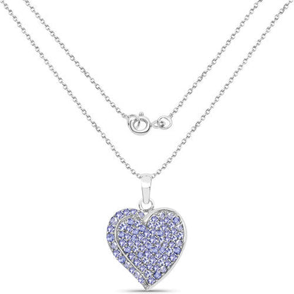 3.97 Carat Genuine Tanzanite .925 Sterling Silver Pendant Bids.com