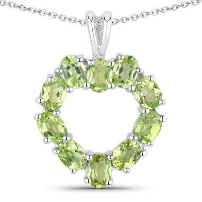 1.70 Carat Genuine Peridot .925 Sterling Silver Pendant Bids.com
