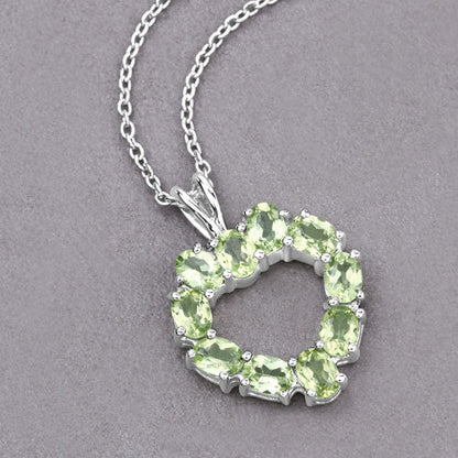 1.70 Carat Genuine Peridot .925 Sterling Silver Pendant Bids.com