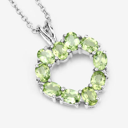 1.70 Carat Genuine Peridot .925 Sterling Silver Pendant Bids.com