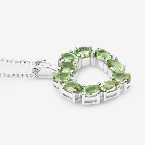 1.70 Carat Genuine Peridot .925 Sterling Silver Pendant Bids.com