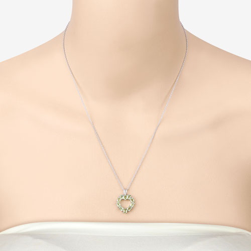 1.70 Carat Genuine Peridot .925 Sterling Silver Pendant Bids.com
