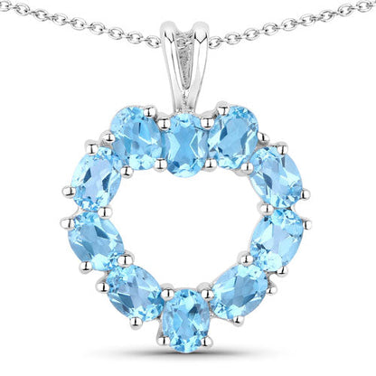 1.90 Carat Genuine Swiss Blue Topaz .925 Sterling Silver Pendant Bids.com